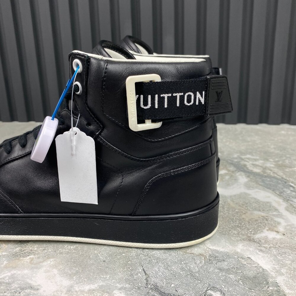 Louis Vuitton Rivoli High Top Sneakers Black Leather 7.5 LV or 8.5 US 41.5 EUR - Picture 11 of 16